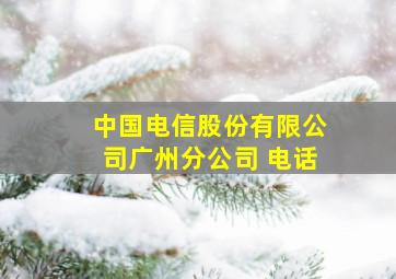 中国电信股份有限公司广州分公司 电话